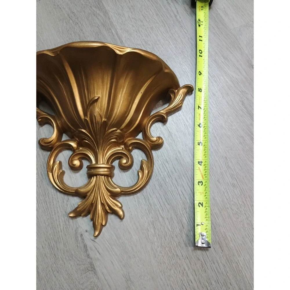 Gold Ornate DART Vintage Burwood MCM Style Sconce Pocket Wall Decor Vase 4446